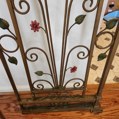 Vintage Ornate Very Heavy Metal Wrought Iron Gates 47" x20" each