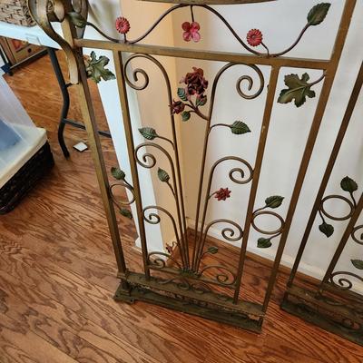 Vintage Ornate Very Heavy Metal Wrought Iron Gates 47" x20" each