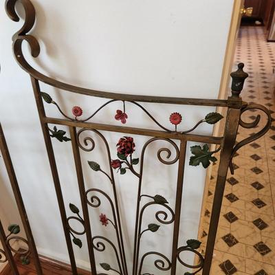 Vintage Ornate Very Heavy Metal Wrought Iron Gates 47" x20" each