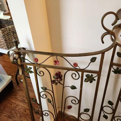 Vintage Ornate Very Heavy Metal Wrought Iron Gates 47" x20" each