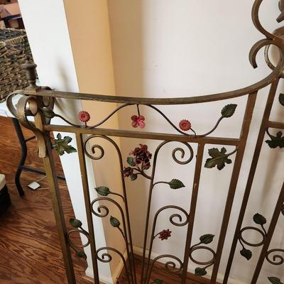Vintage Ornate Very Heavy Metal Wrought Iron Gates 47" x20" each