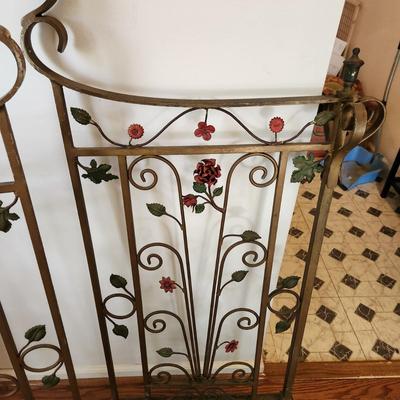 Vintage Ornate Very Heavy Metal Wrought Iron Gates 47" x20" each