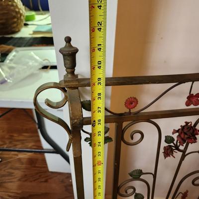 Vintage Ornate Very Heavy Metal Wrought Iron Gates 47" x20" each