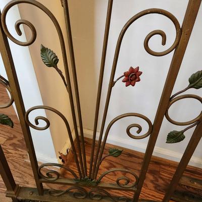 Vintage Ornate Very Heavy Metal Wrought Iron Gates 47" x20" each