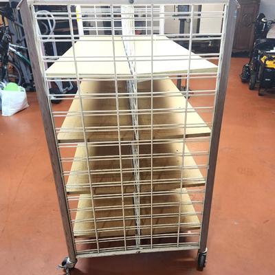 Lot #115 Double Shelving Unit on Wheels - 4 shelves
