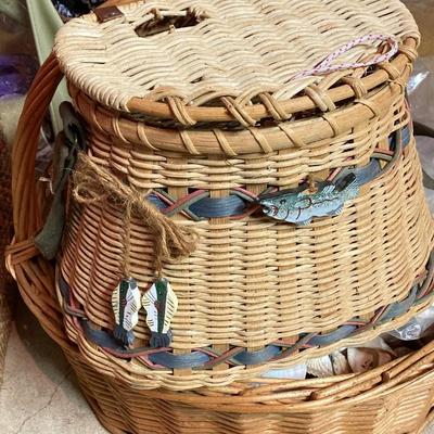 LOT 57: Craft Lot - Nautical / Seashells, Sewing, Baskets and More