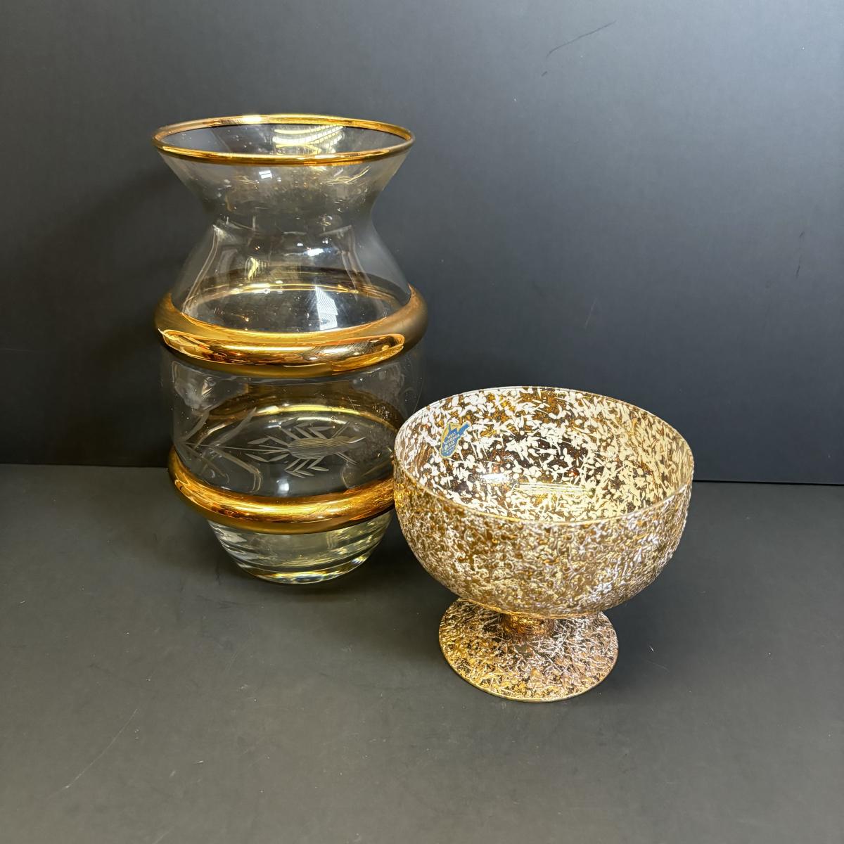 LOT 182 Handcrafted Copper Ice Bucket w/Pyrex Liner, Westmoreland Milk