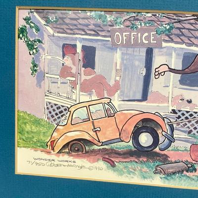 Wonder Works Framed Lithograph Ltd Signed by Robert Marble COA 1990 #71/950 36 x 6 inches