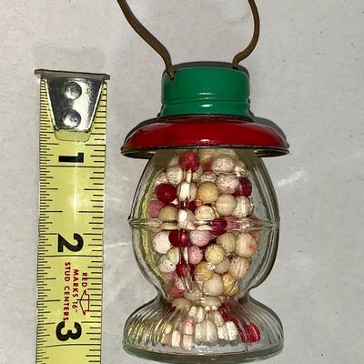 Antique Glass Lantern Candy Container