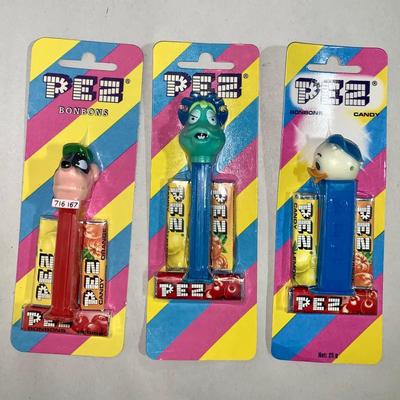 PEZ Lot 12 - Lot of Three (3) PEZ Bonbons on Striped Cards