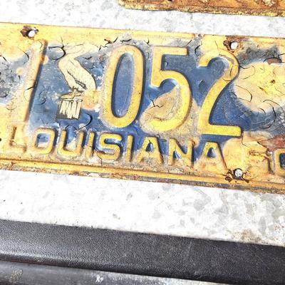 Lot #122 Lot of 3 Antique Louisiana Car License plates - 2 from 1950, 1 from 1949