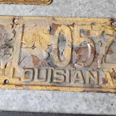 Lot #122 Lot of 3 Antique Louisiana Car License plates - 2 from 1950, 1 from 1949