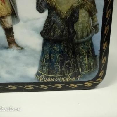 LOT 33: 7 PC RUSSIAN HAND PAINTED LACQUERED BOXES, ARTIST SIGNED