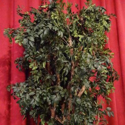 LOT 126A: LARGE FAUX TREE IN METAL PLANTER, APPROX 8.5