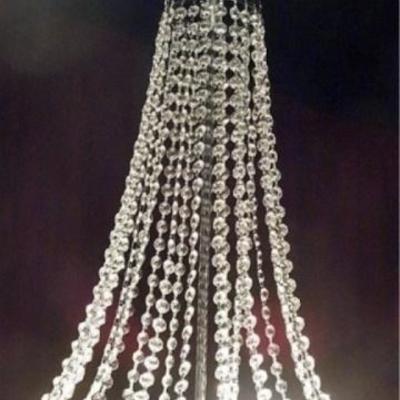 LOT 139A: FRENCH EMPIRE STYLE CRYSTAL CHANDELIER, SILVER FINISH