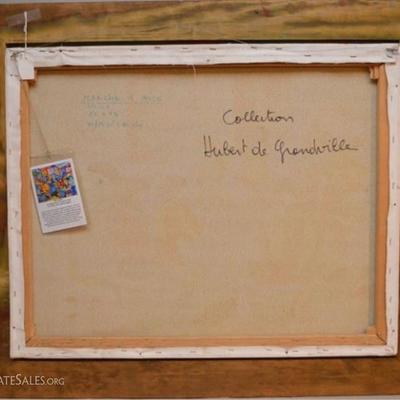 LOT 81: ALAIN VISTOSI OIL ON CANVAS PAINTING, FRENCH MARKETPLACE