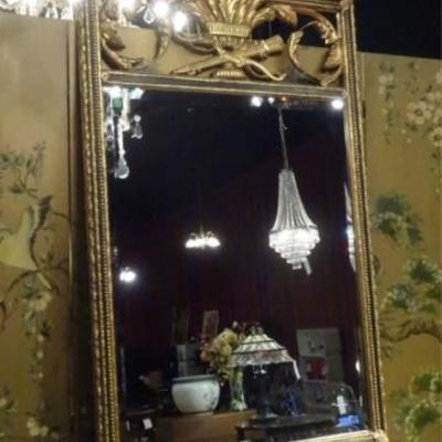 LOT 111A: LARGE GILT WOOD AND GESSO MIRROR