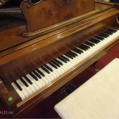 LOT 71: VINTAGE WICKHAM BABY GRAND PIANO, 54