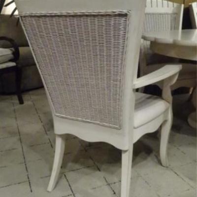 LOT 83A: 7 PIECE ROBB AND STUCKY DINING SET, TROPICAL WHITE FINISH