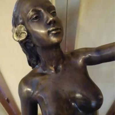 LOT 110: LARGE BRONZE SCULPTURE, MERMAID, ALSO A FOUNTAIN