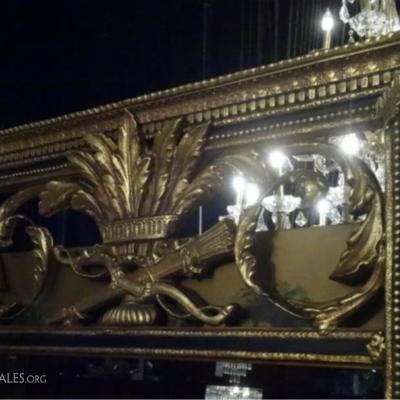 LOT 111A: LARGE GILT WOOD AND GESSO MIRROR