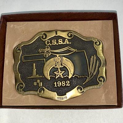 1982 Central States Shriners Assoc. Brass Belt Buckle