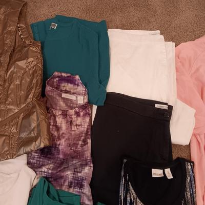 MOSTLY CHICOS 3/16 LADIES SHIRTS, VEST, BATHROBE PLUS CAPRIS