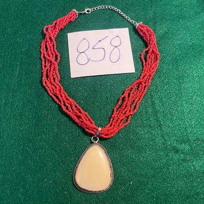 Vintage Red Bead Necklace