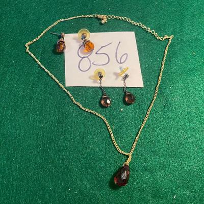 Necklace and Pierced Earrings