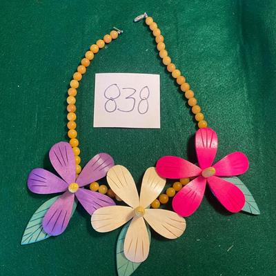 Wooden Flower Necklace