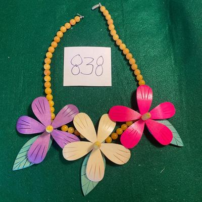 Wooden Flower Necklace