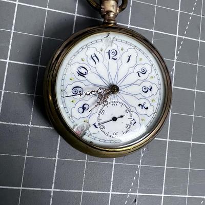 Pocket Watch Enamel Face 