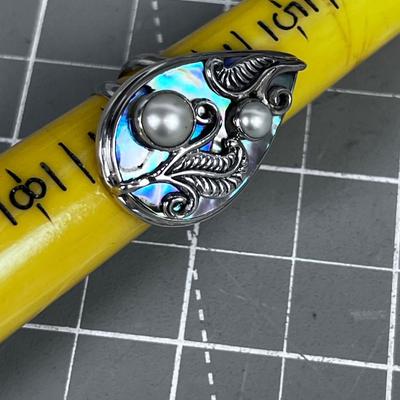 MERAVE Pearl and Abalone 925 Ring