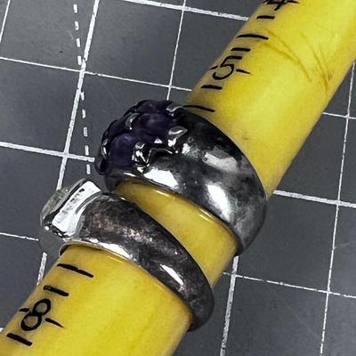 2 Silver Toned Rings 