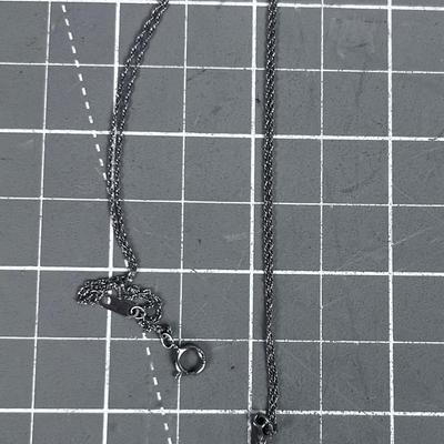 NEAT! 925 Liquid Silver and Turquoise Inlay Pendant