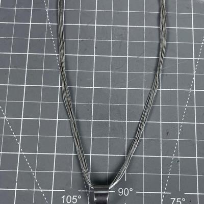 NEAT! 925 Liquid Silver and Turquoise Inlay Pendant