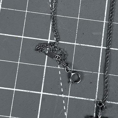 Sterling Silver Pendant Cross with a 10 K Chain. Petite! 