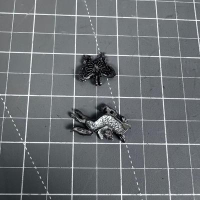 2 Charms: Uniform & Butterfly in Sterling Silver
