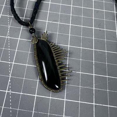 Strange Necklace Brass and Leather