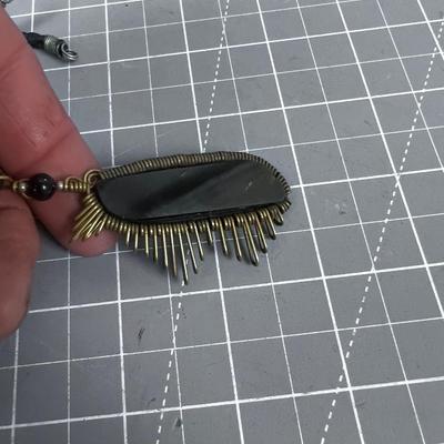Strange Necklace Brass and Leather