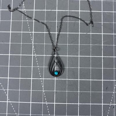 925 Turquoise Pendant with Chain