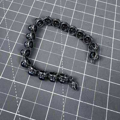 925 Purple / Blue  Pearl Bracelet 
