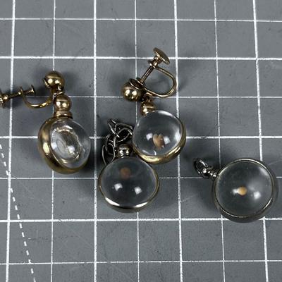 2 Pendants and a set of Screw Back MUSTARD SEED 