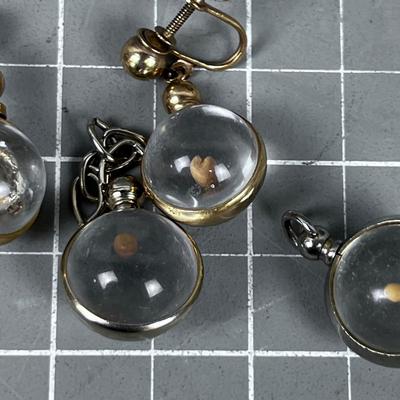 2 Pendants and a set of Screw Back MUSTARD SEED 