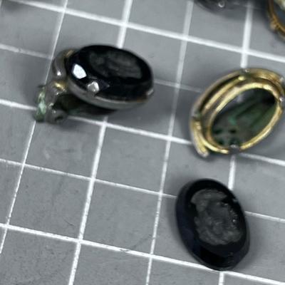 3 Cameo Clip on Earrings 