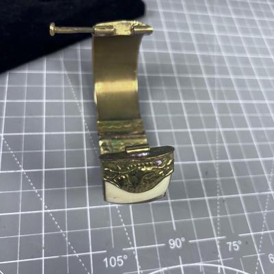 Carve Bone & Brass Bangel Bracelet