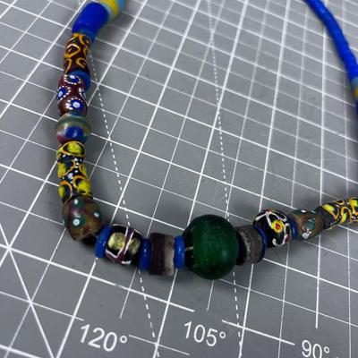 Glass and Ceramic Bead Necklace 