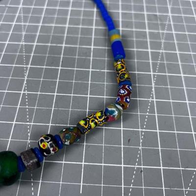 Glass and Ceramic Bead Necklace 