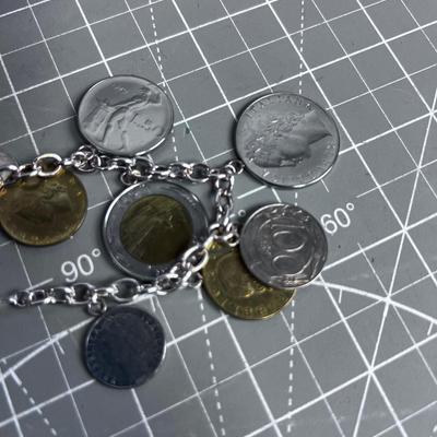 COIN Bracelet and Necklace in Presentation Box. 