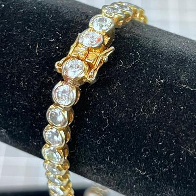 Gold Toned Tennis Bracelet 
